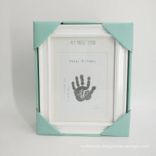 New Design Custom Three 5x7'' Solid Wood Foldable White Baby Hinged Triple Picture Photo Frames Wholesale